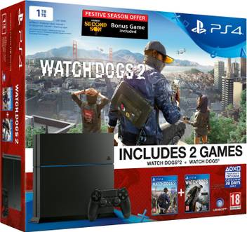 Sony Playstation 4 Ps4 1 Tb With Watch Dogs 2 Watch Dogs And