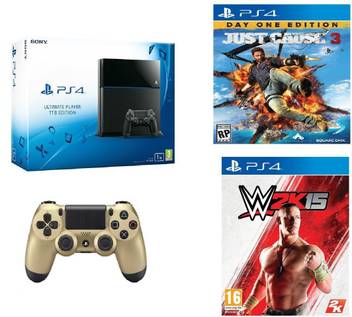 Sony Playstation 4 1tb Ultimate Player Edition 1000 Gb With Wwe 2k15 Just Cause 3 Price In India Buy Sony Playstation 4 1tb Ultimate Player Edition 1000 Gb With Wwe 2k15