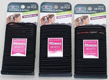 Generic Scunci No Slip Grip Strong Hold Jelly Elastics Black 28
