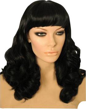 Hollywood Hair4u Long Curly Pinup Style Wig With Bangs Kanekalon