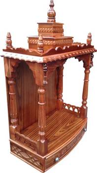 Afydecor Traditional Wall Mounted Pooja Mandir With 1 Drawer Knob