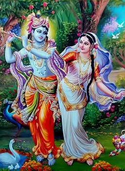 Paper Plane Design Wall Decor Radha Krishna Canvas Painting Canvas