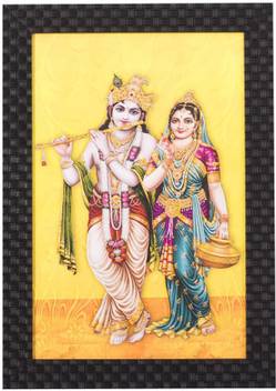 Smile2u Retailers Radha Krishna Design Satin Matt Textured