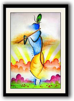 Artifa Lord Krishna Colorful watercolor framed wall painting Canvas 14 inch  x 10 inch Painting Price in India - Buy Artifa Lord Krishna Colorful  watercolor framed wall painting Canvas 14 inch x