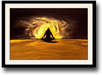Artifa Lord Shiva Framed Wall Painting Canvas 10 Inch X 14 Inch