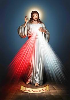 Elegance Divine Mercy Of Jesus Christ Canvas 43 Inch X 30 Inch