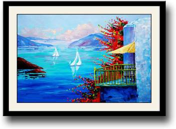 Artifa Lake View From Balcony Framed Wall Painting Canvas 10 Inch X 14 Inch Painting Price In India Buy Artifa Lake View From Balcony Framed Wall Painting Canvas 10 Inch X