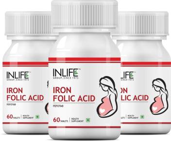 Inlife Iron Folic Acid 60 Tablets 3 Pack Price In India Buy Inlife Iron Folic Acid 60 Tablets 3 Pack Online At Flipkart Com