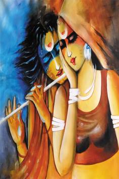 krishna flute with radha painting poster Paper Print - Religious posters in  India - Buy art, film, design, movie, music, nature and educational  paintings/wallpapers at Flipkart.com