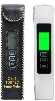 Balrama 3 In 1 Digital Tds Ec Temp Ppm Meter Tester With Backlight Lcd Display Battery Leather Carry Water Quality Purity Check Tester Monitor Tool Digital Thermometer Balrama Flipkart Com