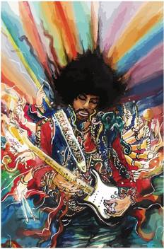 Jimi Hendrix Abstract Painting Poster Paper Print Music Posters