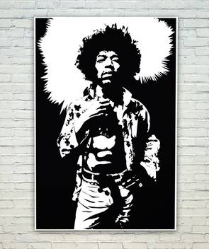 Jimi Hendrix Black White Poster Paper Print Music Posters In