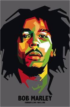 Bob Marley Graphic Vector Art Poster Paper Print Music Posters