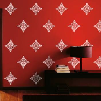 Arhat Stencils Damask Asr E175 Glossy Pvc Wall Decor Art