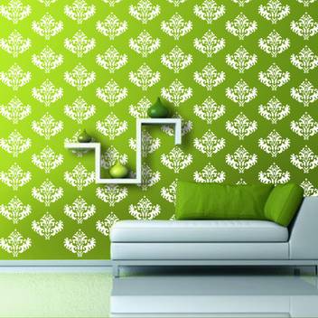 Arhat Stencils Damask Asr E179 Glossy Pvc Wall Decor Art