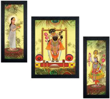 Delight Shreenathji Yamunaji Mahaprabhuji Painting Set Of 3 Canvas