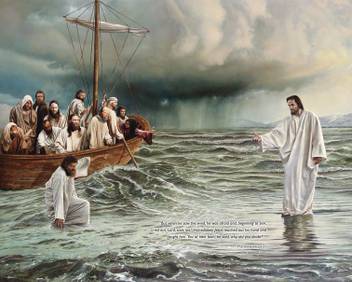 Elegance Jesus Christ Walks On Water Canvas 33 5 Inch X 42 Inch