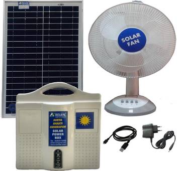 Belifal Solar Home Lighting System With Table Fan 25w Panel Battery Box Including Charge Controller Solar Light Set Price In India Buy Belifal Solar Home Lighting System With Table Fan 25w