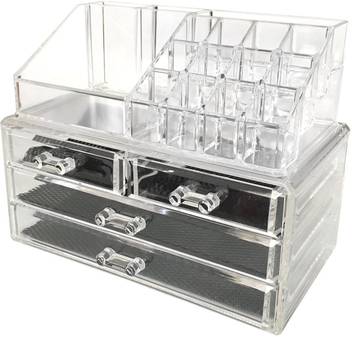 Swarish Transparent 4 Drawers Jewelry Storage With Mirror Cosmetic