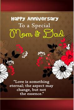 Happy Anniversary To A Special Mom Dad Poster Paper Print