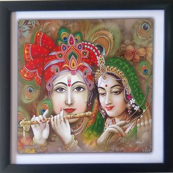 Art Collection Shree Krishna Shri Krishna With Radha Ink 13 Inch