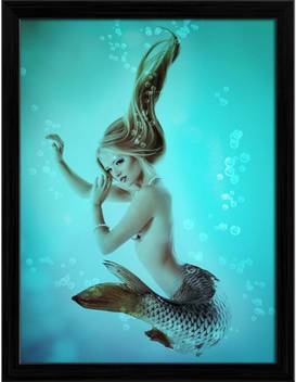 Artzfolio Mermaid Beautiful Magic Underwater Mythology Framed Wall