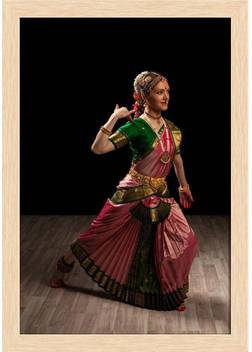 Artzfolio Indian Classical Dance Bharatanatyam Framed Wall Art