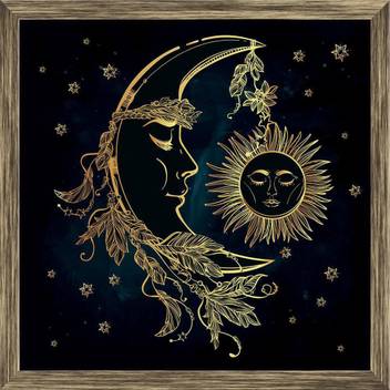 Artzfolio Crescent Moon With Feathers And In The Crown Of Leaves