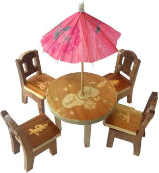 Trinkets More Cute Wooden Miniature Dinning Table Furniture Doll