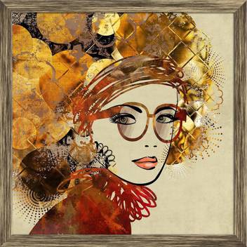 Artzfolio Beautiful Girl Face Framed Wall Art Painting Print