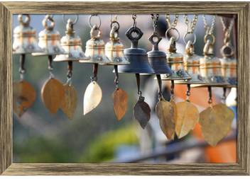 Artzfolio Wind Bells Hung In A Temple In Nepal Framed Wall Art