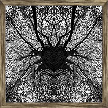 Artzfolio Tree Black And White Mandala Framed Wall Art Painting