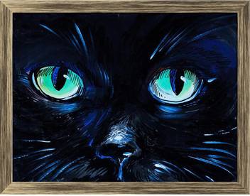 Artzfolio Cat Eyes Framed Wall Art Painting Print Canvas 12 Inch X