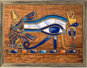 Artzfolio Egyptian Papyrus Depicting The Horus Eye Framed Wall Art