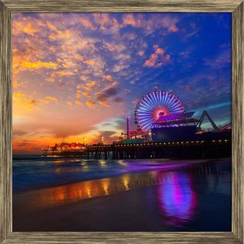Artzfolio Santa Monica California Sunset On Pier Ferrys Wheel