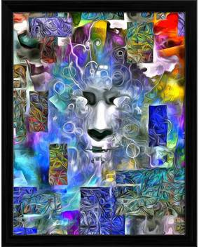 Artzfolio Human Face Abstract Art Framed Wall Art Painting Print