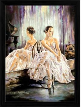 Artzfolio The Ballerina Sitting Near A Mirror Framed Wall Art