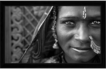 Artzfolio Portrait Of A India Rajasthani Woman Framed Wall Art