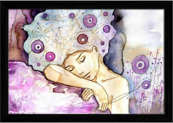 Artzfolio Sleeping Girl Framed Wall Art Painting Print Canvas 12