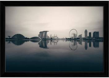 Artzfolio Singapore Skyline Framed Wall Art Painting Print Canvas