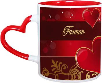 Muggies Magic Farman Love Name Red Heart Handle Ceramic Mug Price