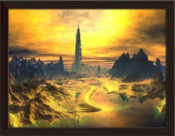 Artzfolio Alien Landscape Framed Wall Art Painting Print Canvas 12 Inch X 15 3 Inch Painting Price In India Buy Artzfolio Alien Landscape Framed Wall Art Painting Print Canvas 12 Inch X