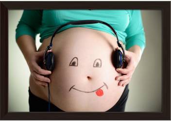 Artzfolio Belly Of A Pregnant Woman Framed Wall Art Painting Print