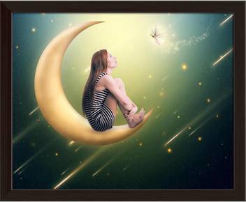 Artzfolio Lonely Thoughtful Woman Framed Wall Art Painting Print