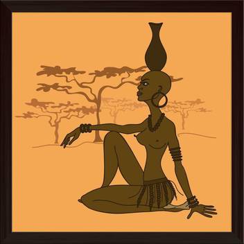 Artzfolio Beautiful African Tribal Framed Wall Art Painting Print