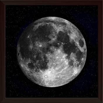 Artzfolio Full Moon In The Night Sky Framed Wall Art Painting
