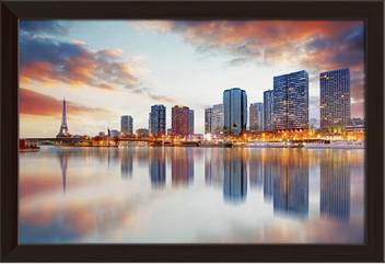 Artzfolio Paris Skyline With Eiffel Tower France Framed Wall Art