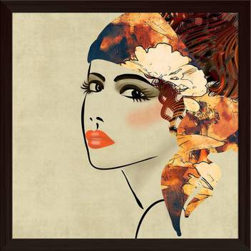 Artzfolio Beautiful Girl Face Framed Wall Art Painting Print