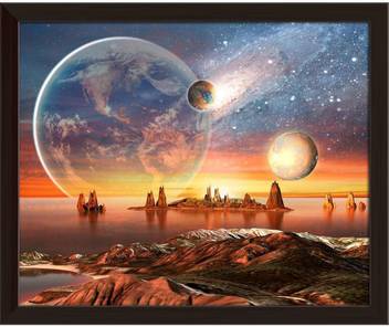 Artzfolio Alien Planet With Planets Framed Wall Art Painting Print Canvas 12 Inch X 14 3 Inch Painting Price In India Buy Artzfolio Alien Planet With Planets Framed Wall Art Painting Print