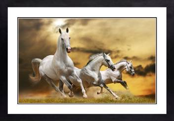 Craftsfest Vaastu Horse Painting Ink 10 Inch X 14 Inch Painting